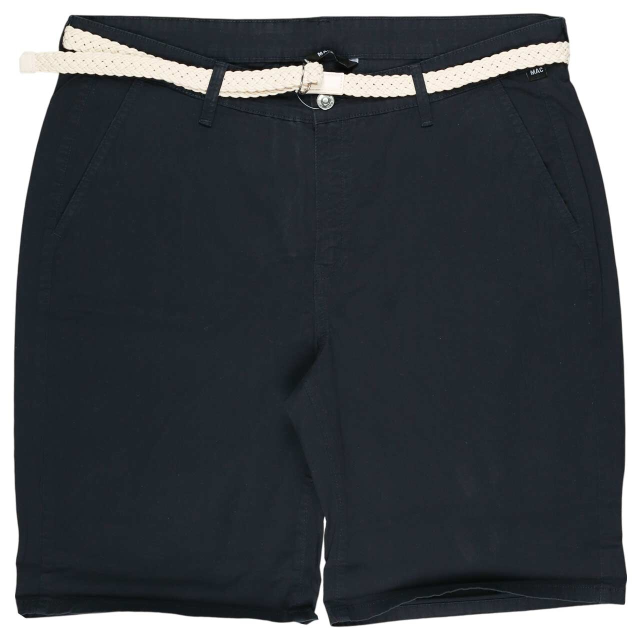 Stretch Damen Baumwollhose Chino Shorts von MAC in Dunkelblau, Vorderansicht