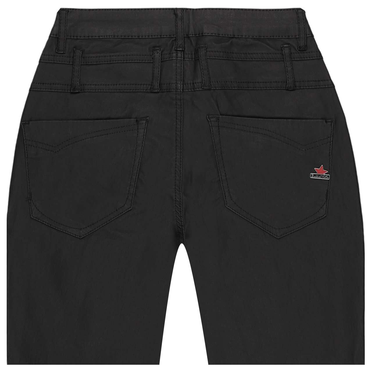 Stretch Damenhose Florida-Z Coated von Buena Vista in Schwarz beschichtet, detaillierte Rückansicht