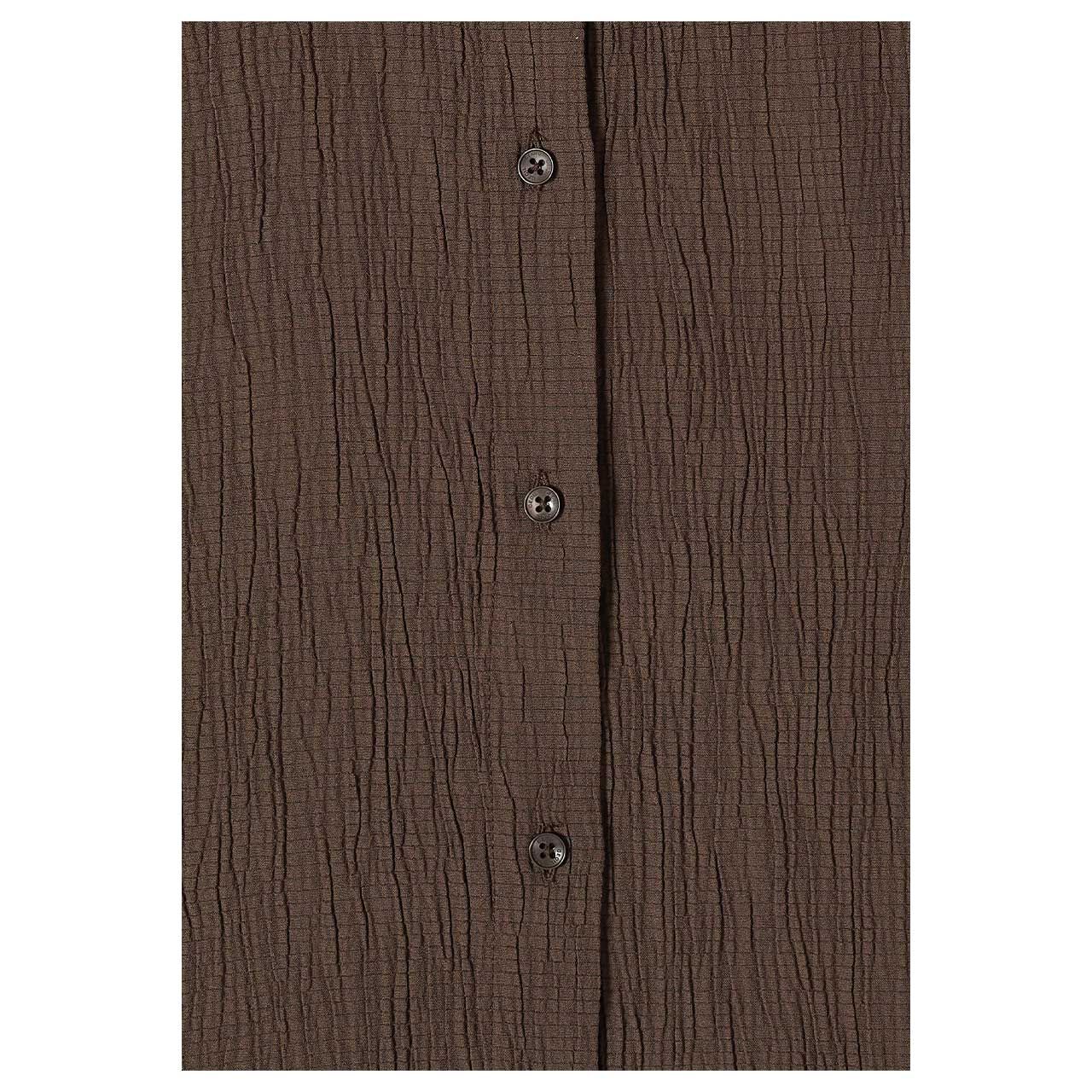 Cecil Damen Kurzarm Bluse Solid Structure brown cacao