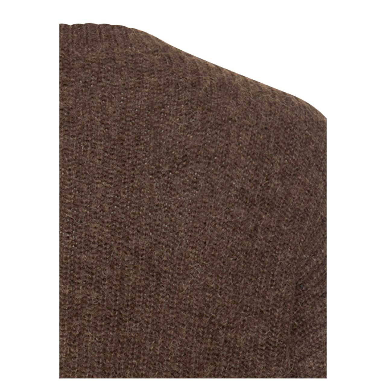 Damen Strickjacke von Camel active in Dunkelbraun, detaillierte Rückansicht Schulter
