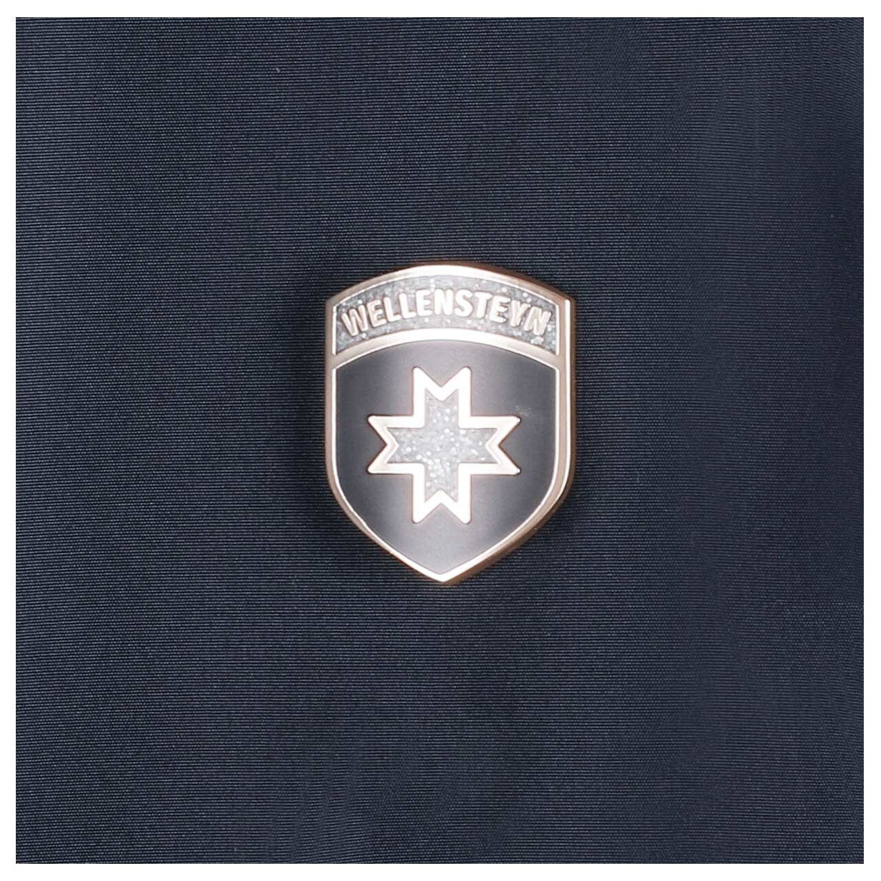 Damen Jacke Sailling Long von Wellensteyn in Dunkelblau, Detailansicht Markenlogo