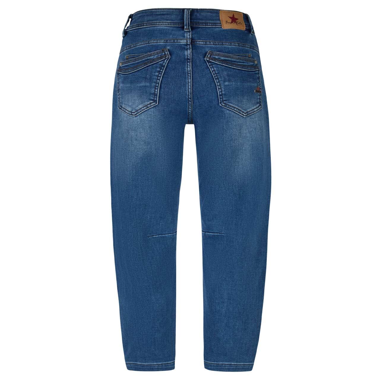 Damenjeans Malibu 7/8 Relaxed Soft Warming von Buena Vista in Blau verwaschen, Rückansicht