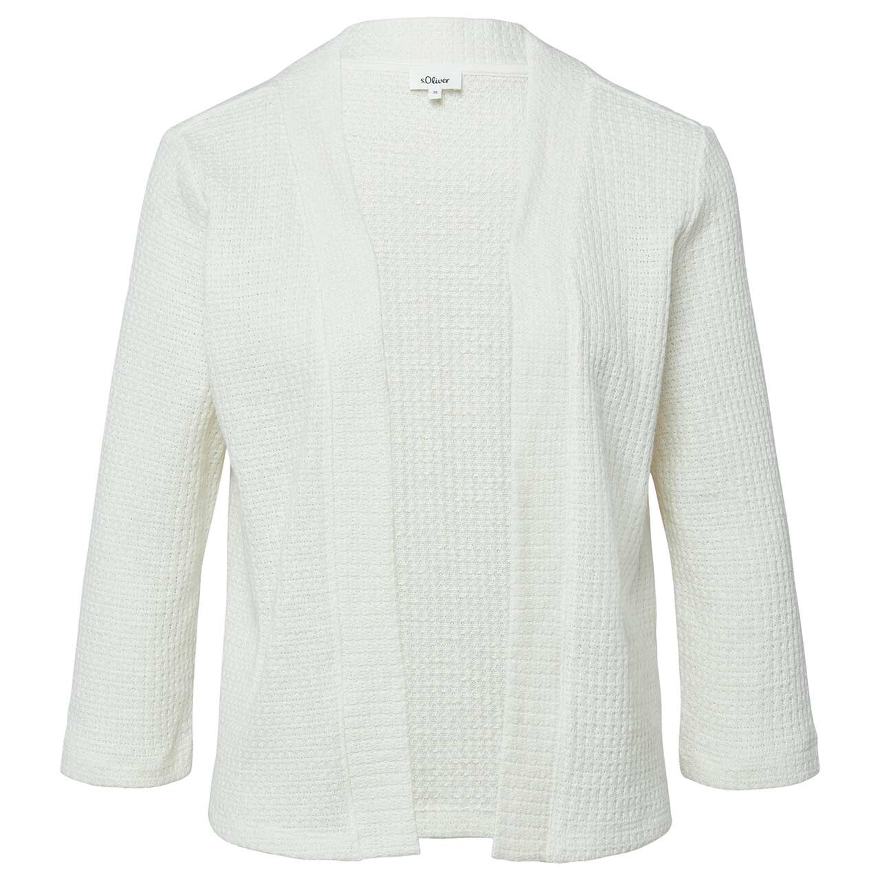 s.Oliver Damen 3/4 Arm Strickjacke off white