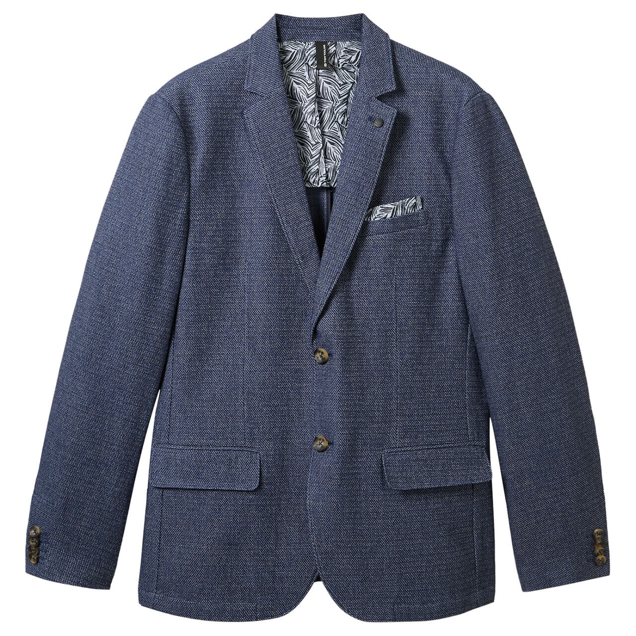 Tom Tailor Herren Sakko Casual Woven Blazer blue melange structure Tom Tailor Herren Sakko Casual Woven Blazer blue melange structure