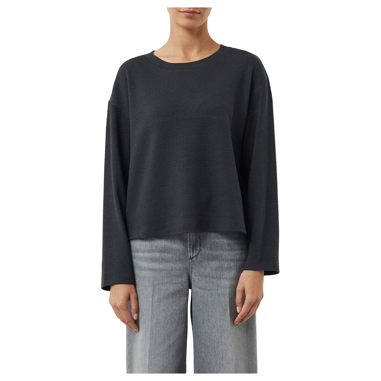 Damen Sweatshirt von Comma in Dunkelgrau, Vorderansicht Model