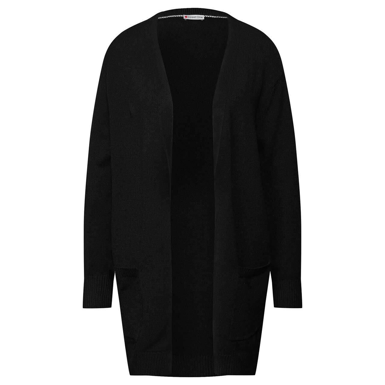 Street One Damen Long Strickjacke Cosy Open Cardigan black