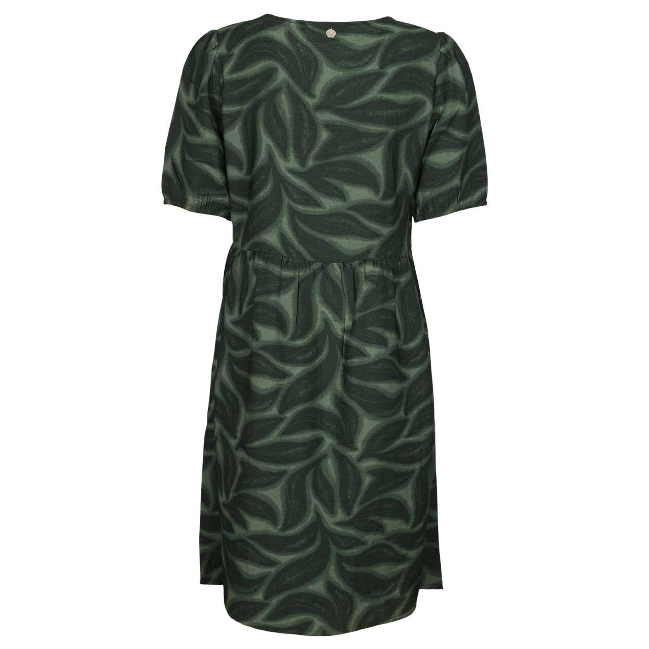 Damen Kurzarm Kleid Tunic Dress von Street One in Grün mit Print, Rückansicht