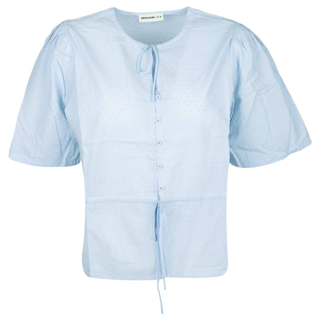 24 Colours Damen Kurzarm Bluse light blue