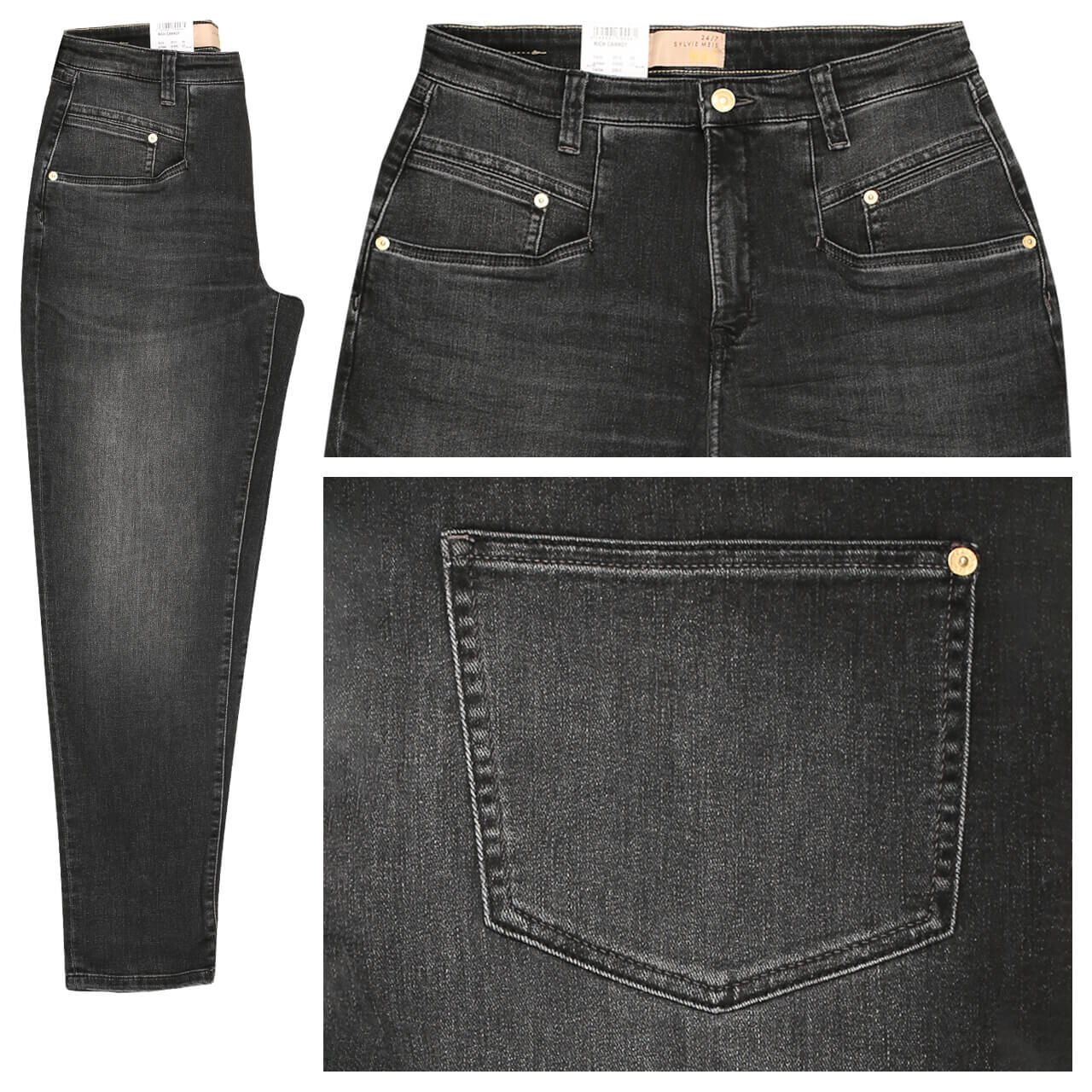 MAC x Sylvie Meis Rich Carrot 7/8 Jeans fancy anthracite washed