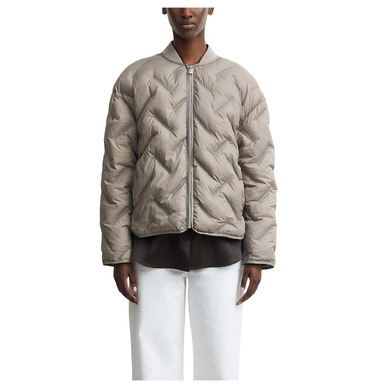 Damen Jacke von Comma in Grau-Braun, Vorderansicht am Model