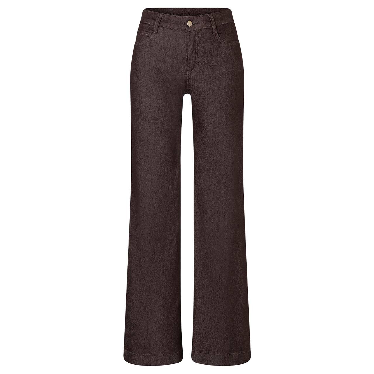 Stretch Damenjeans Dream Wide von MAC in Dunkelbraun, Vorderansicht