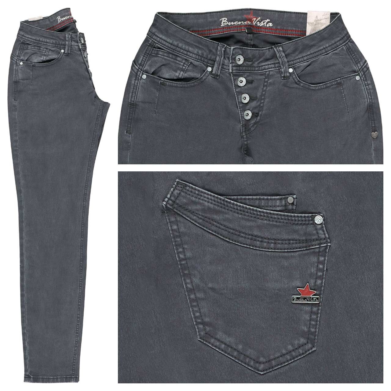 Buena Vista Malibu Cropped Stretch Twill Ankle Baumwollhose tiefsee