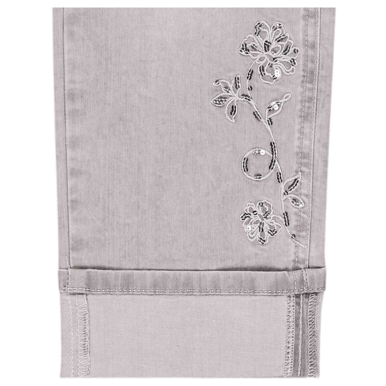 Stretch Damen 7/8 Jeans Cira von Angels in Hellgrau angewaschen, Detailbild vom Saum