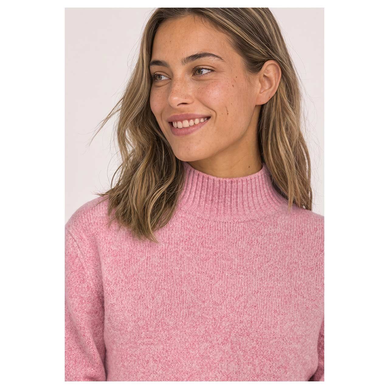 Street One Damen Pullover Cosy Mouliné warm blush melange