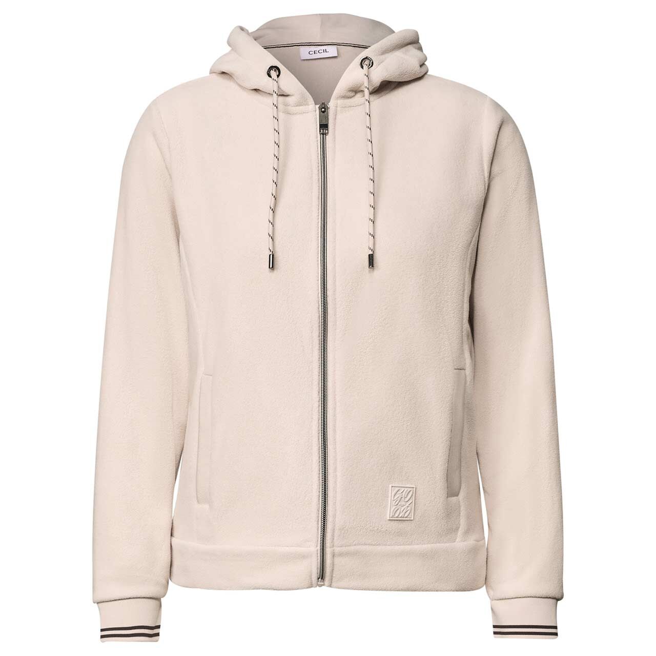 Cecil Damen Fleece Jacke Hoodie Jacket cashmere beige