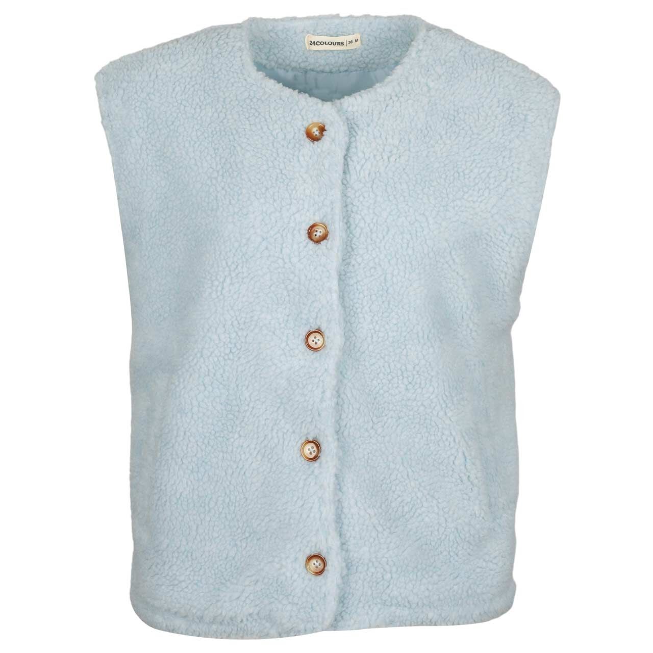 24 Colours Damen Teddy Weste soft blue