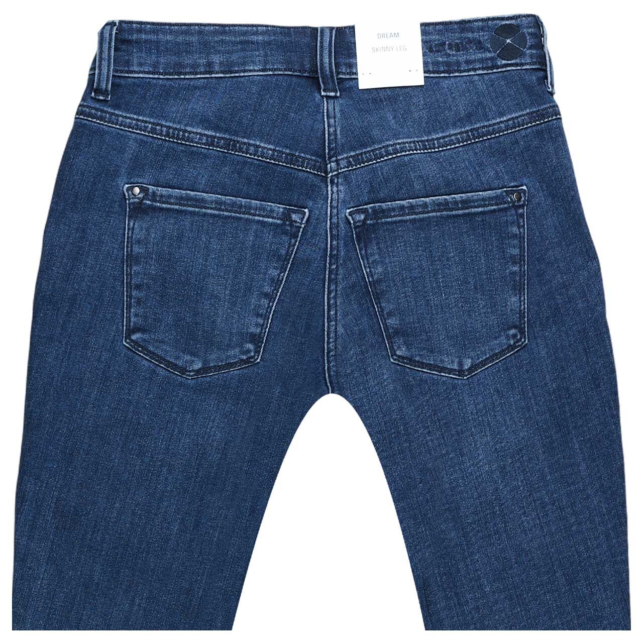 Damenjeans Dream Skinny von MAC in Dunkelblau angewaschen, detaillierte Rückansicht
