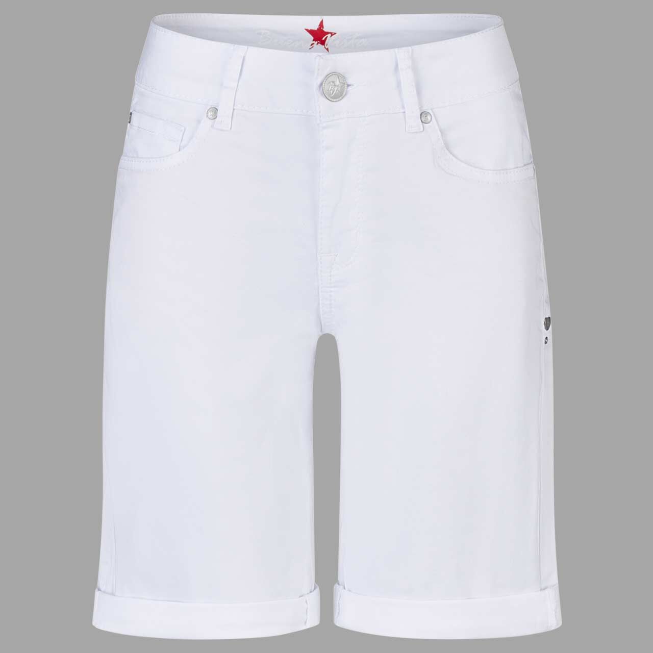 Damen Baumwollhose Italy-Short Stretch Twill von Buena Vista in Weiß, Vorderansicht