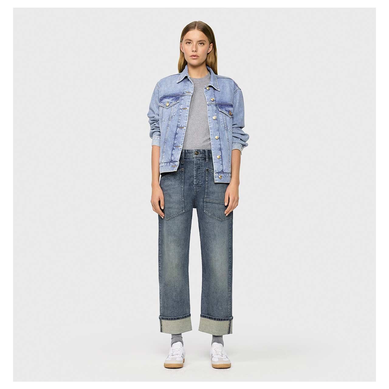 MAC Baggy Ankle Jeans blueish green tinted