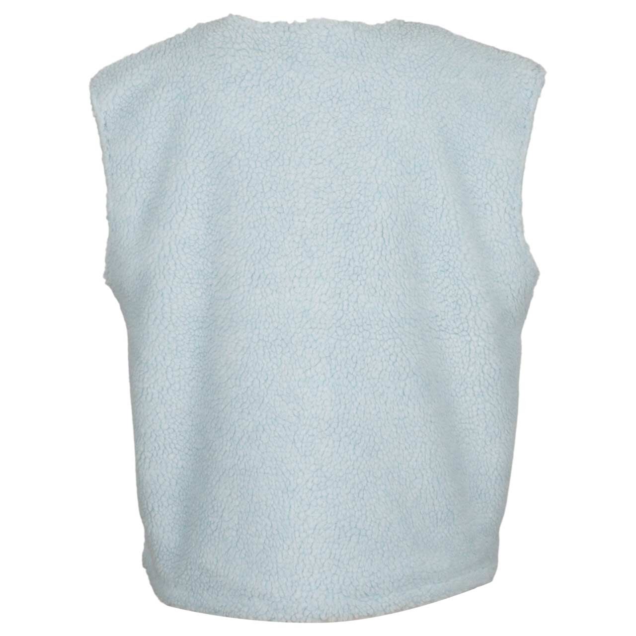 Damen Teddy Weste von 24 Colours in Hellblau, Rückansicht
