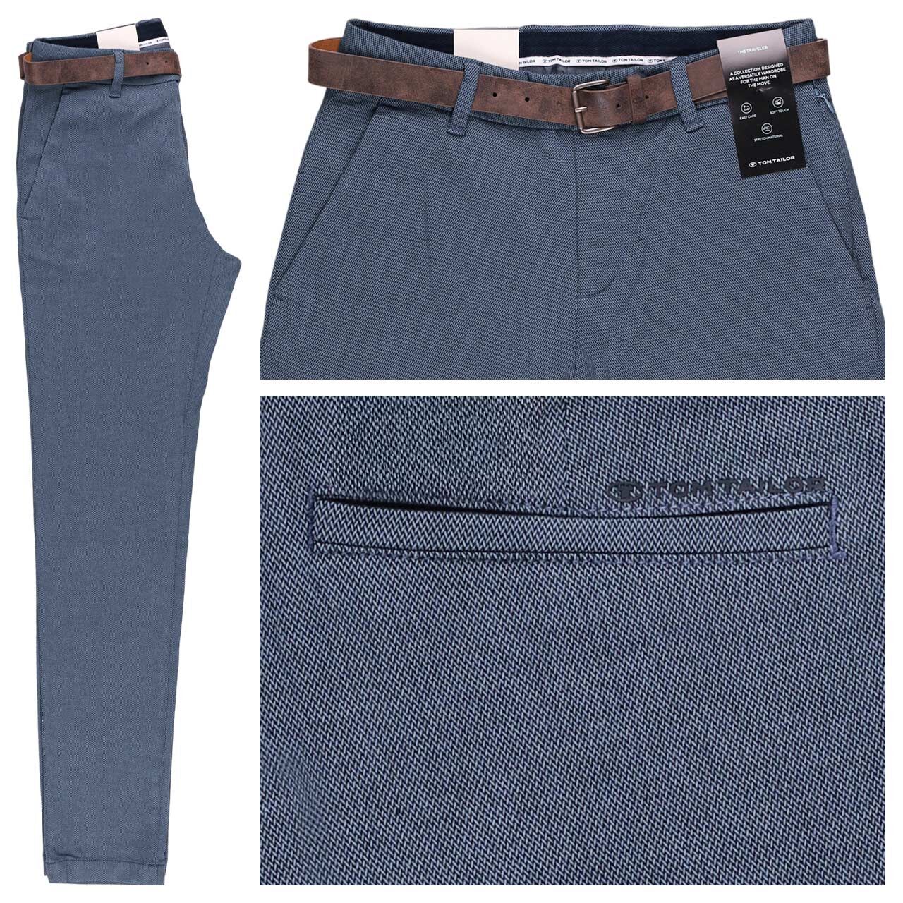 Tom Tailor Travis Chinohose traveler blue navy zig zag structure