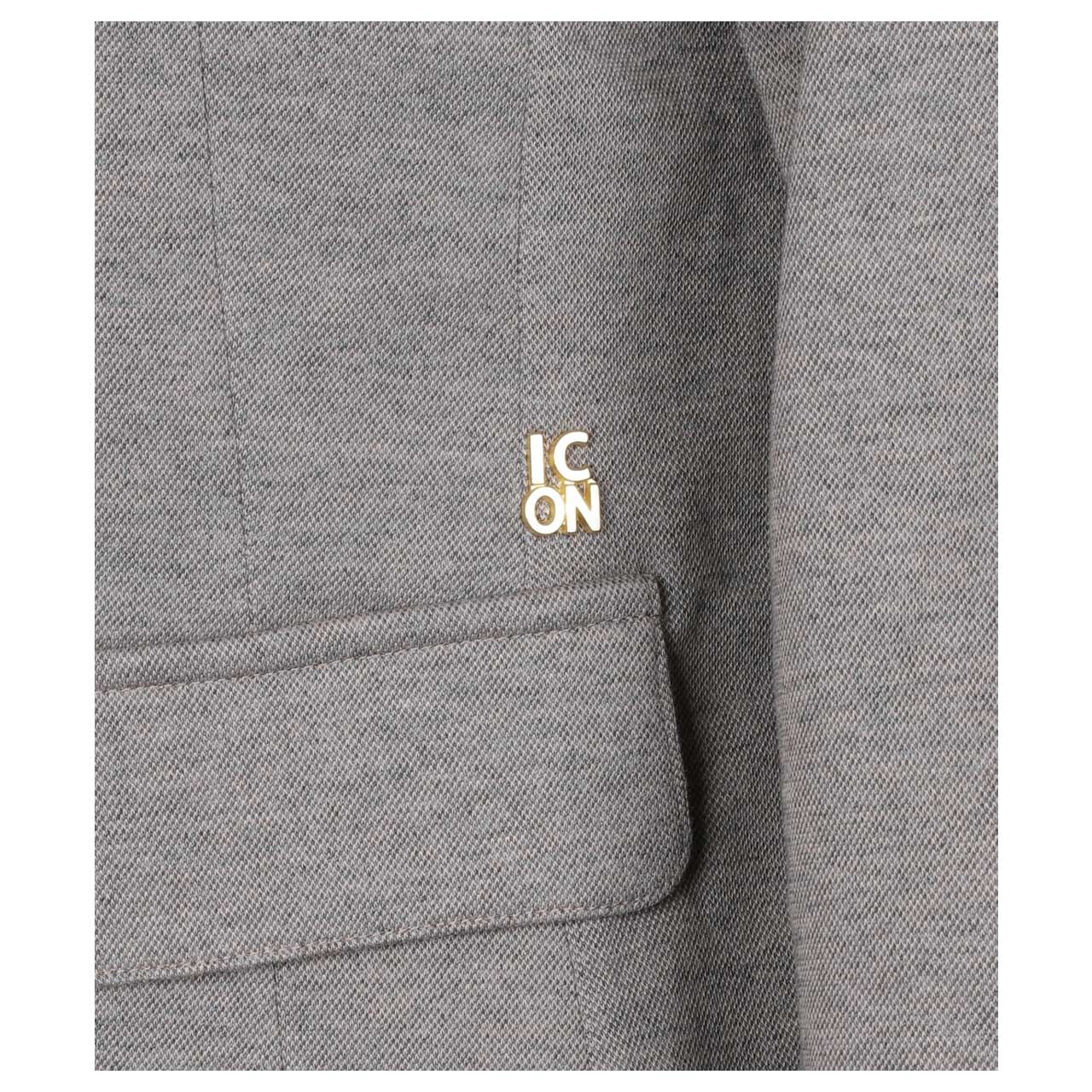 Damen Blazer von Senoritas Icon in Greige meliert, Detailansicht Logo