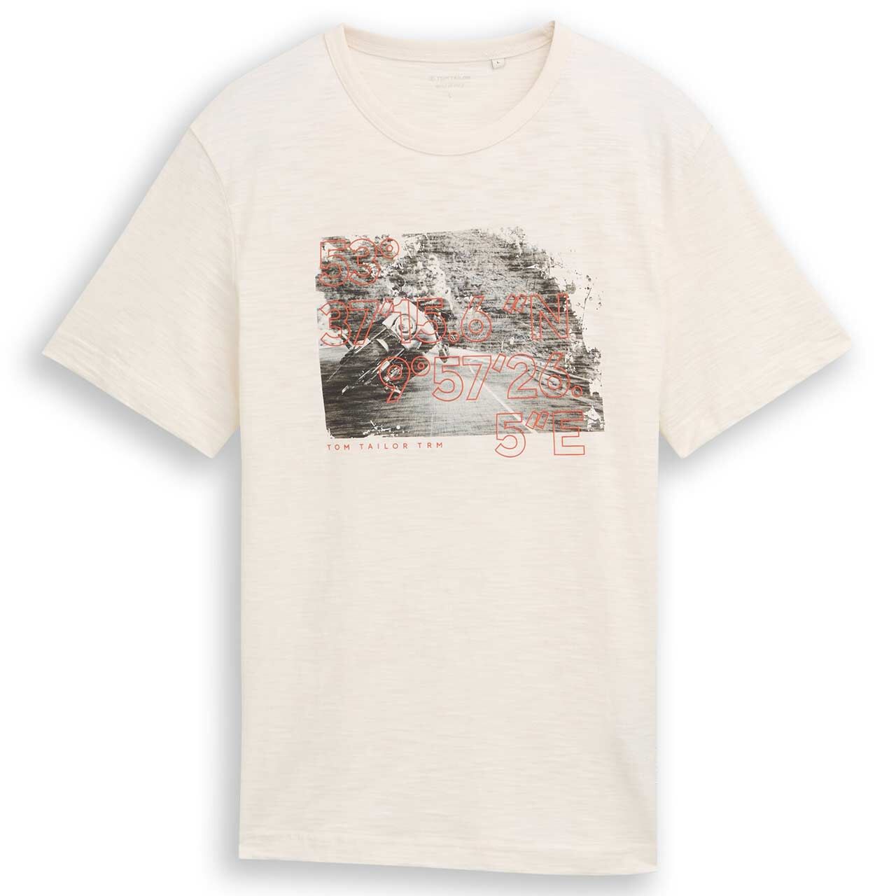 Tom Tailor Herren T-Shirt gardenia white photoprint