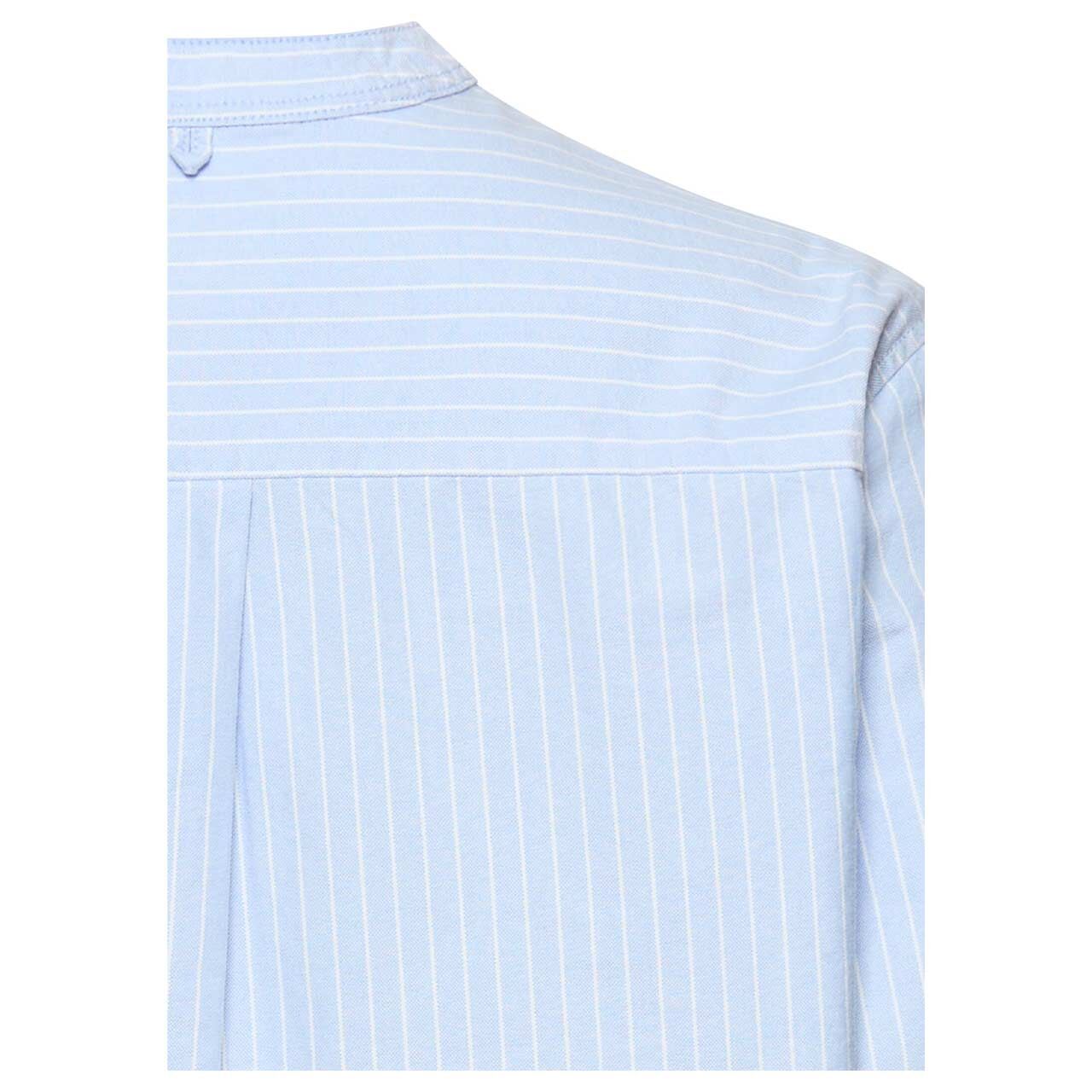 Damen Langarm Bluse von Camel active in Hellblau gestreift, detaillierte Rückansicht