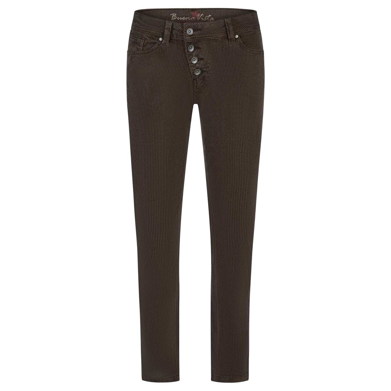 Damen Ankle Cordhose Malibu Cropped Corduroy in Dunkelbraun, Vorderansicht