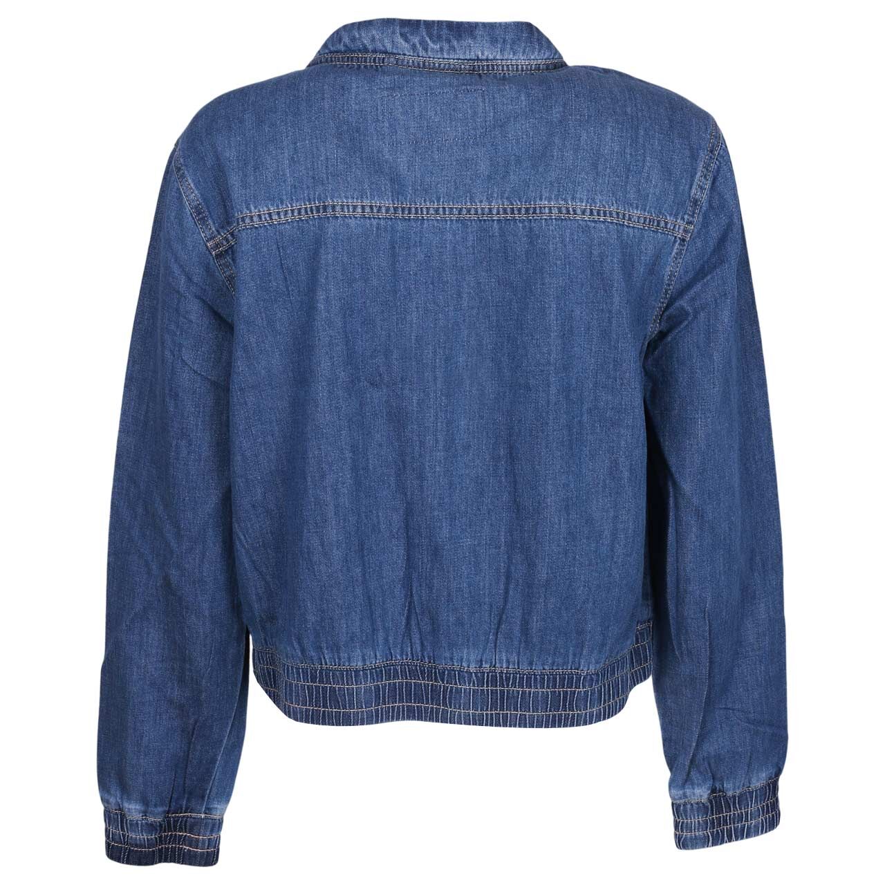 Damen Jeansjacke Bomber Jacket von Street One in Blau angewaschen, Rückansicht