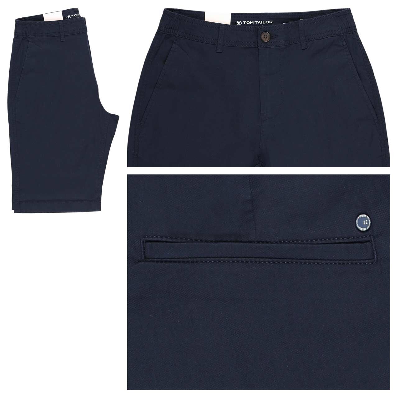 Tom Tailor Chino Baumwoll Bermuda sky captain blue diamond structure