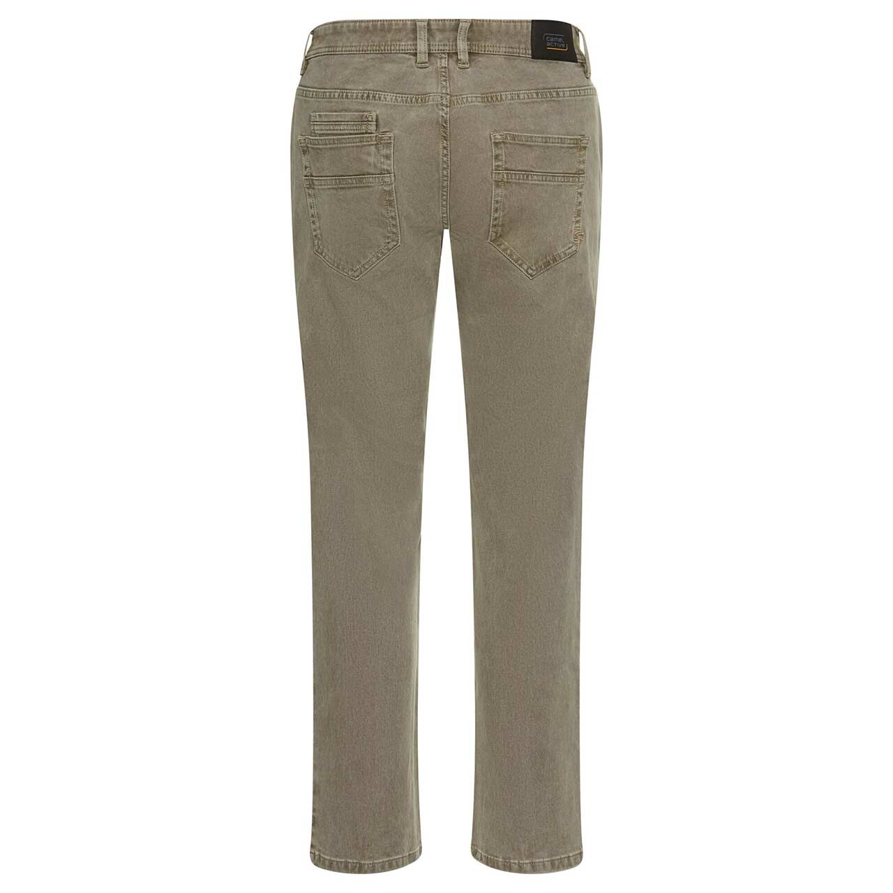 Stretch Herrenjeans Woodstock von Camel active in Salbeigrün, Rückansicht