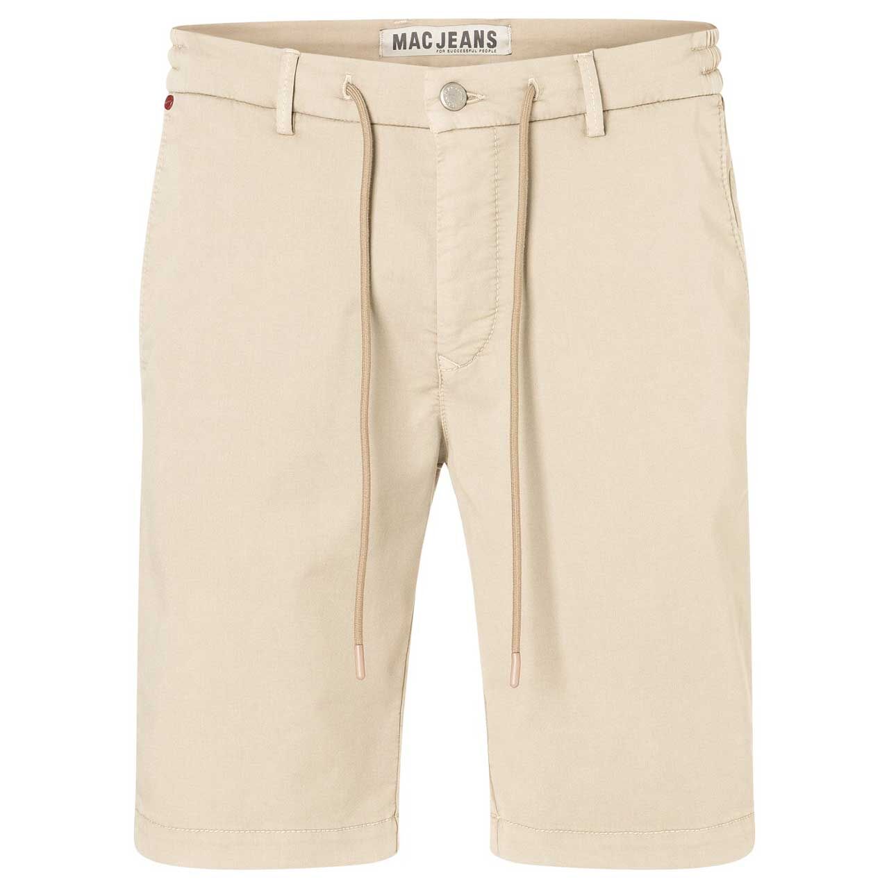 Baumwoll Bermuda Jogn Short von MAC in Beige, Vorderansicht