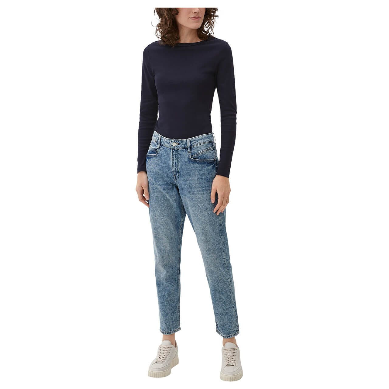 s.Oliver Damen Langarm Shirt navy