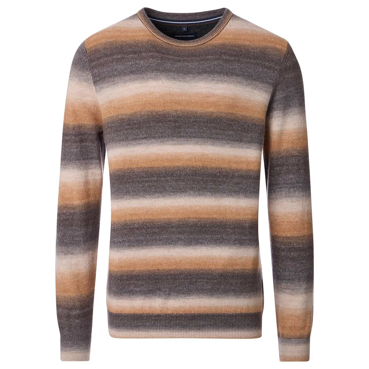 Casa Moda Herren Pullover O-Neck anthracite brown striped