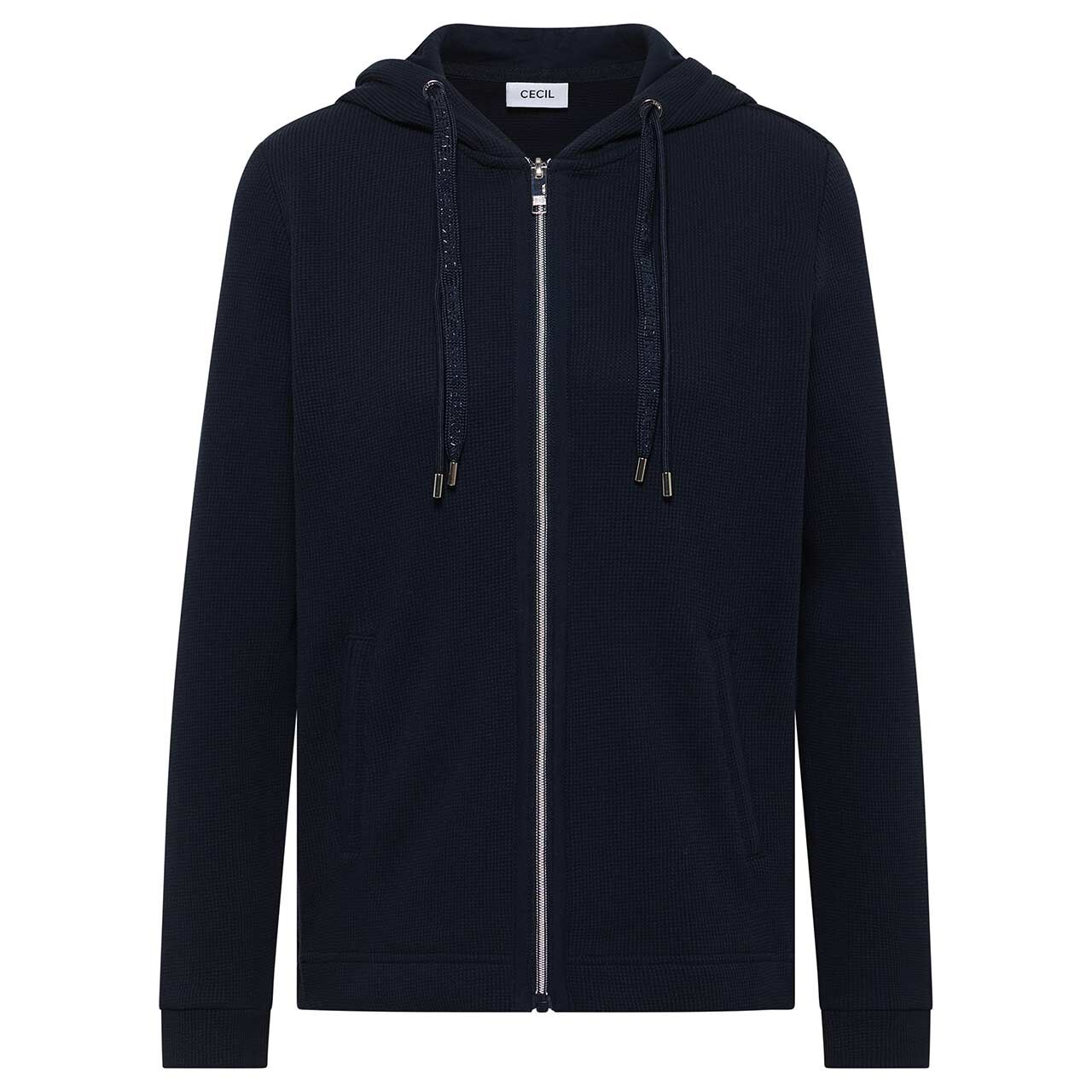 Cecil Damen Hoodie Shirtjacke Solid universal blue