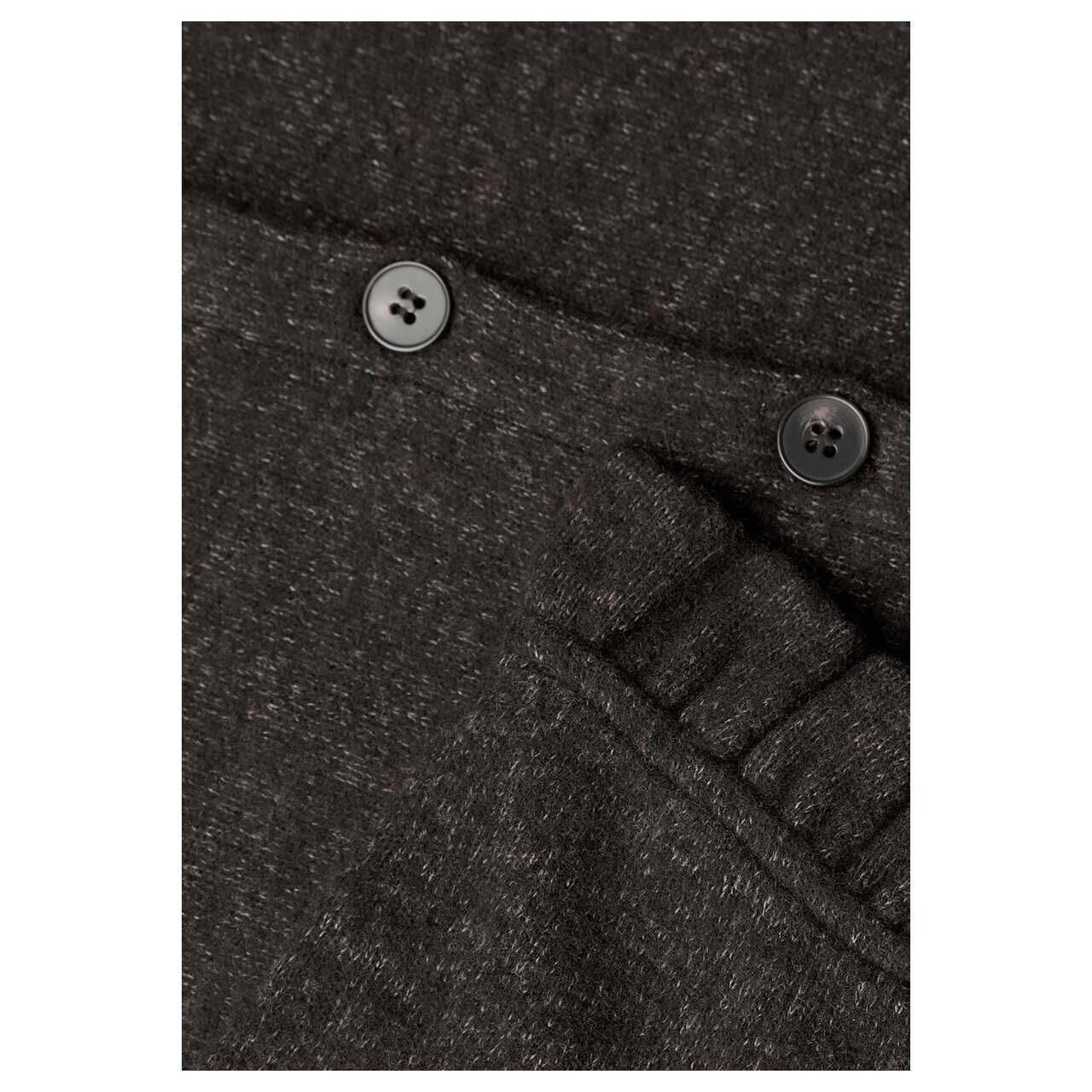 Street One Studio Damen Strickjacke Soft Jacket Frills charred brown melange