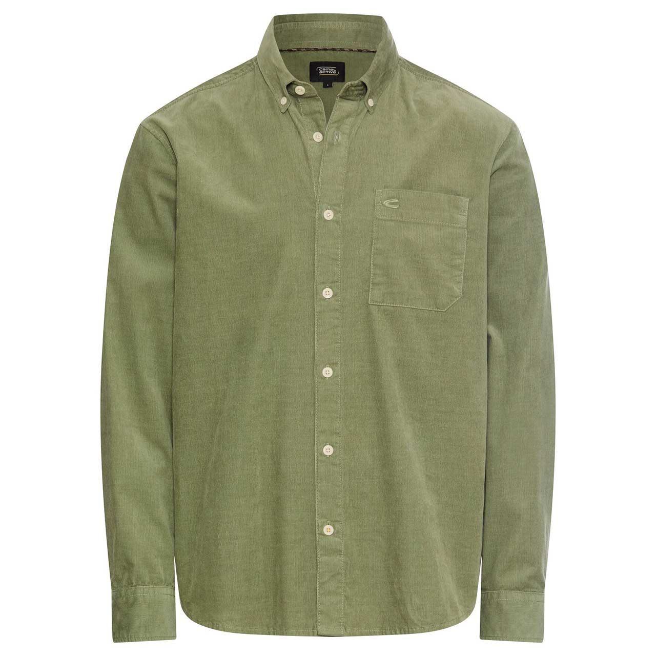 Camel active Herren Cord Langarm Hemd leaf green