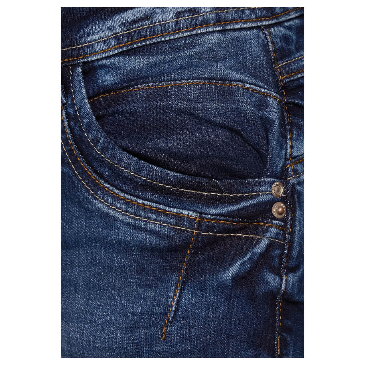 Cecil Scarlett Jeans mid blue heavy washed