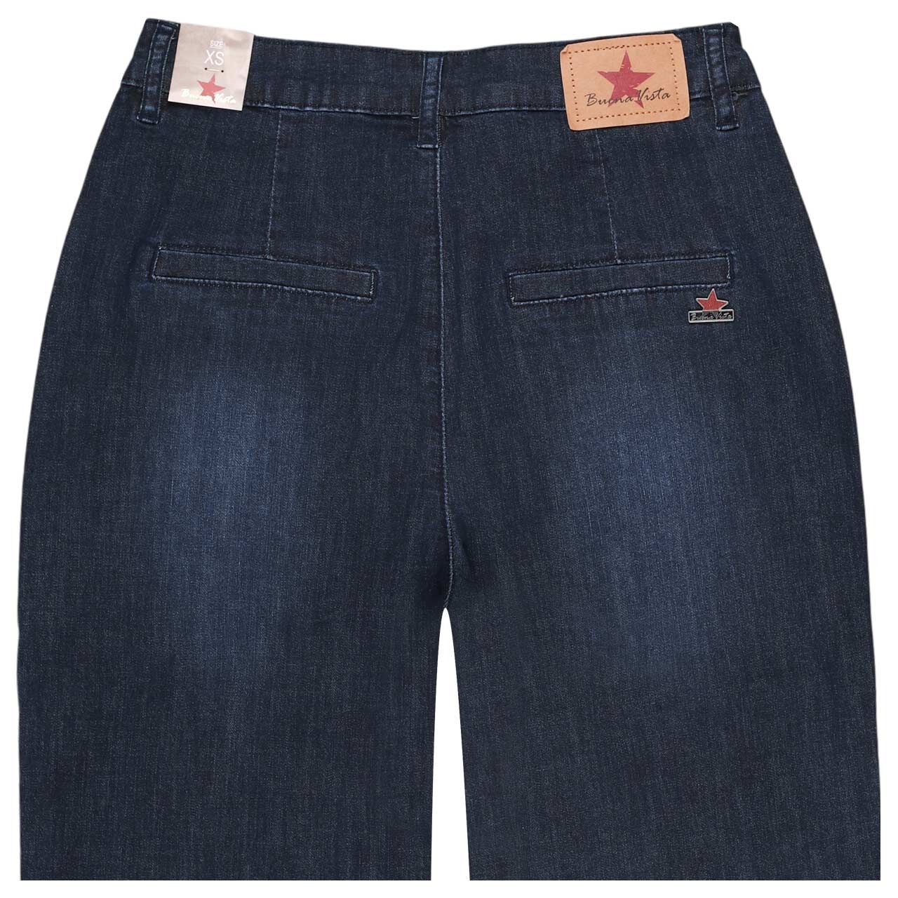 Damen 7/8 Jeans Chino von Buena Vista in Dunkelblau angewaschen, detaillierte Rückansicht