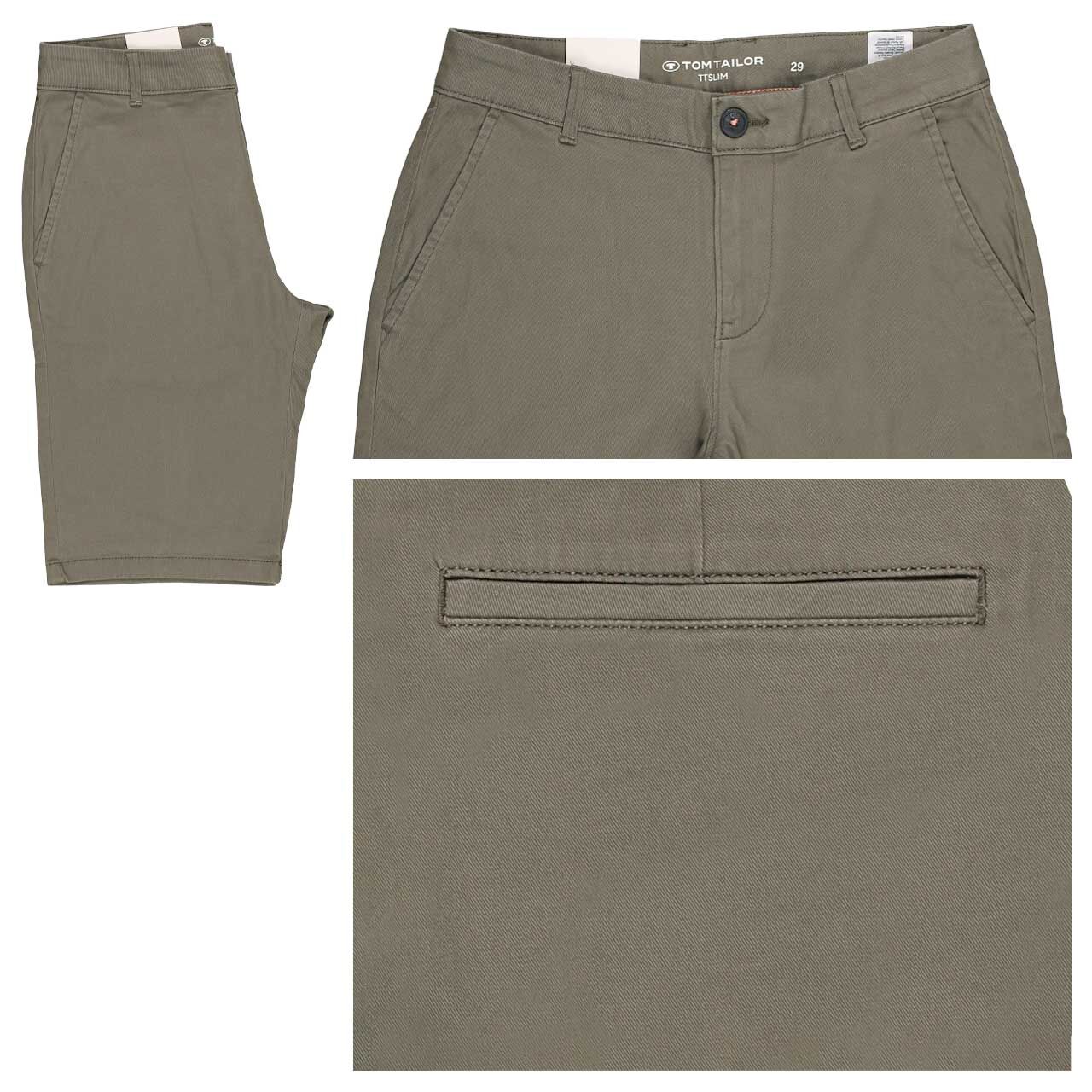 Tom Tailor Chino Baumwoll Bermuda smokey olive green Tom Tailor Chino Baumwoll Bermuda smokey olive green