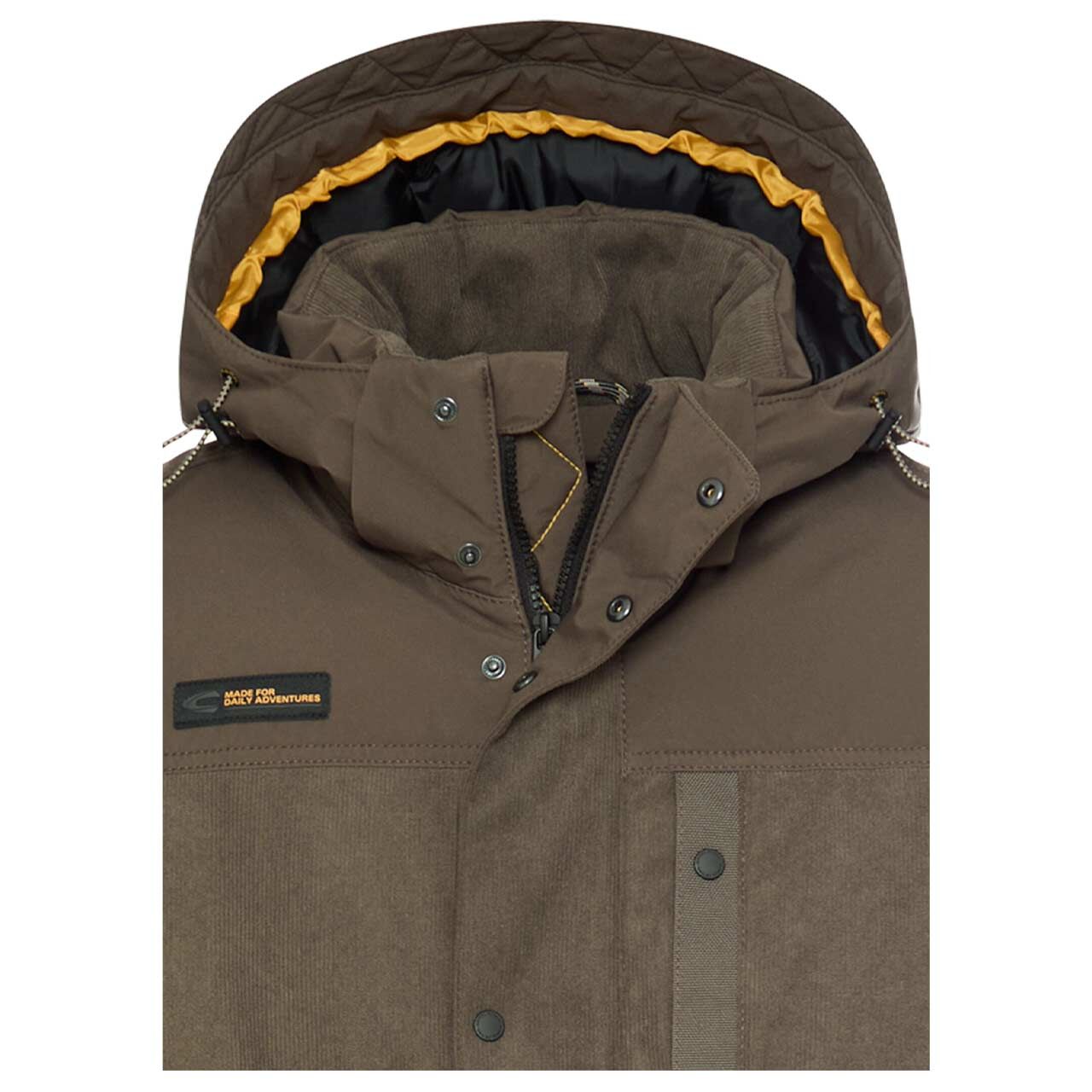 Herren Cord Jacke von Camel active in Dunkelbraun, detaillierte Vorderansicht