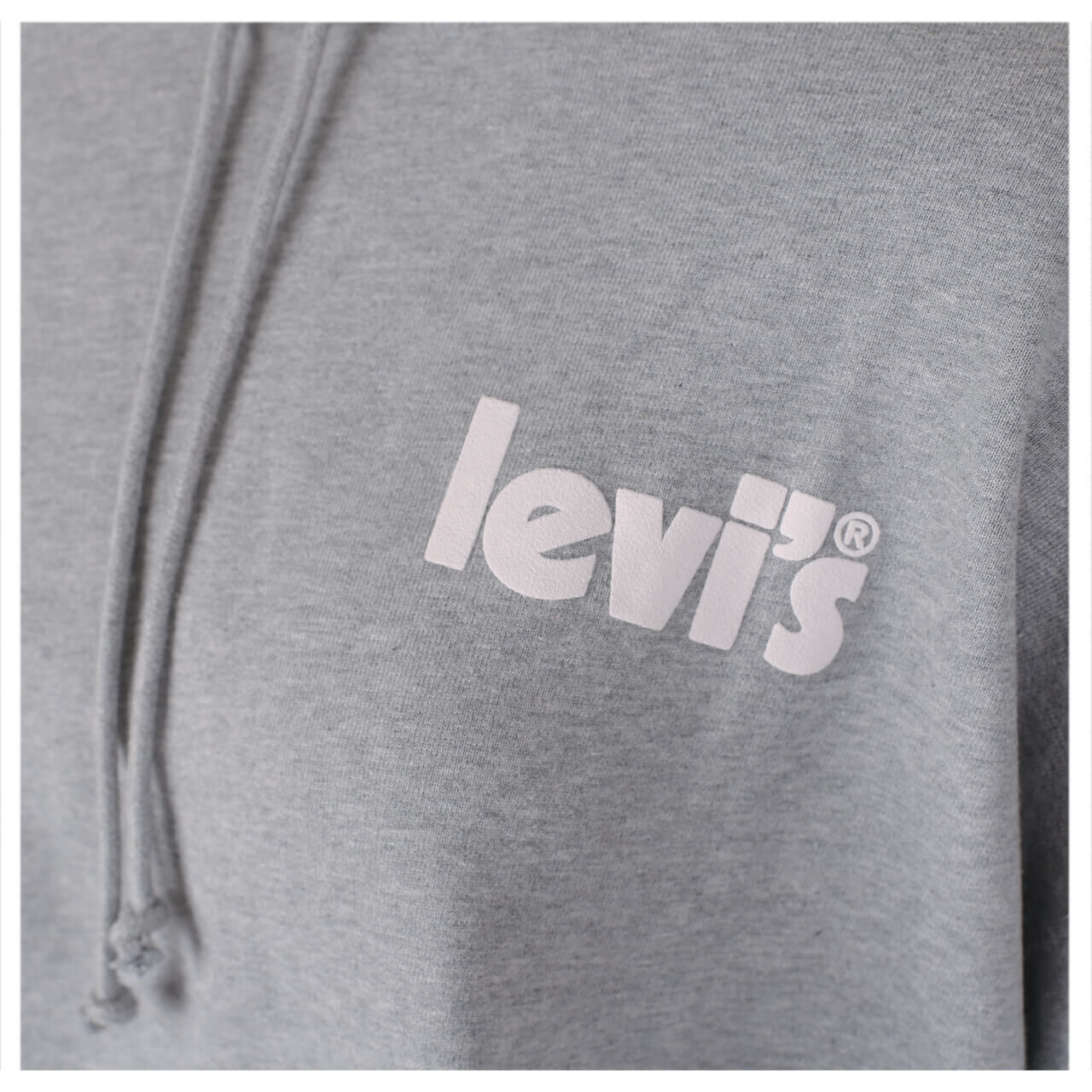 Levis Logo Hoodie Sweatshirt für Damen in Grau mit Schriftzug, FarbNr.: 0007