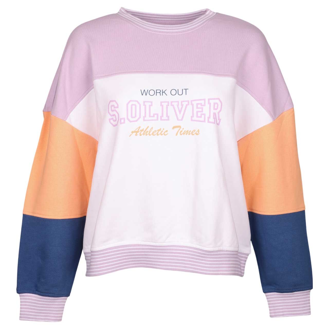 s.Oliver Damen Sweatshirt white lilac printed