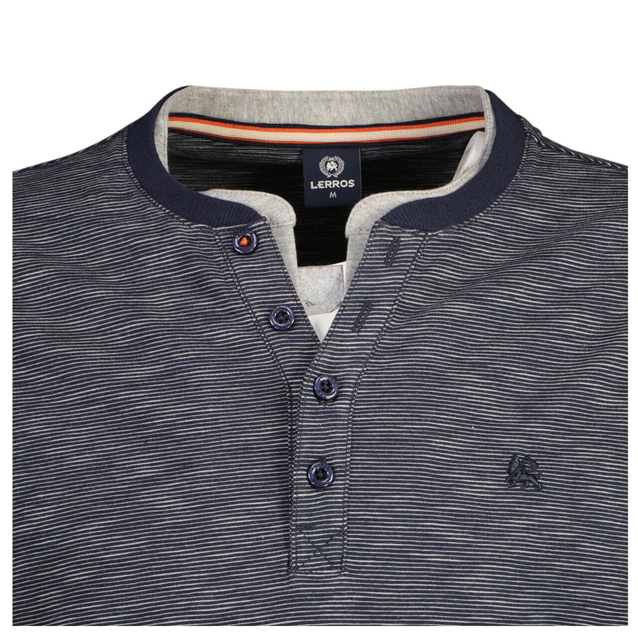 Lerros Herren Langarm Shirt vintage blue stripes