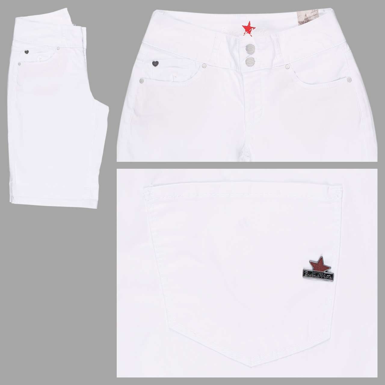 Buena Vista Tummyless-Short Stretch Twill Baumwollhose white