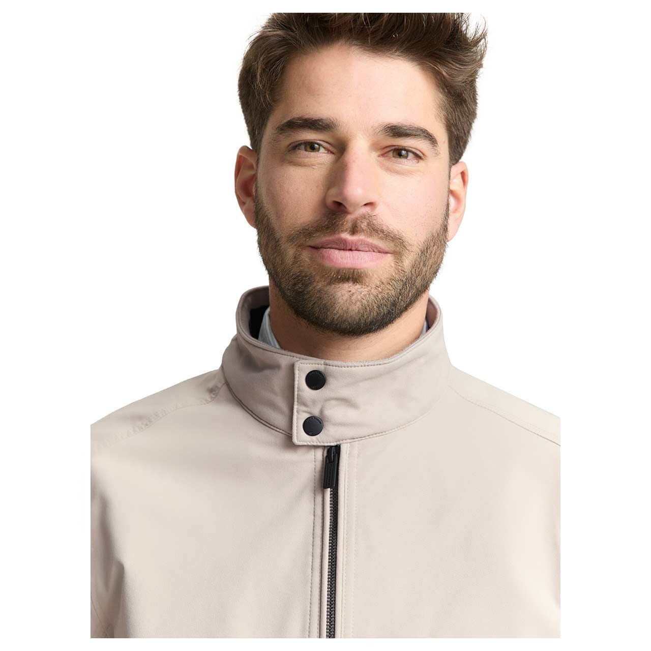 Herren Jacke Harrington von Tom Tailor in Beige, Nahaufnahme Oberkörper