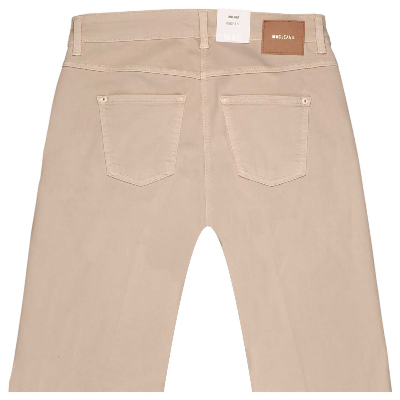 Damenjeans Dream Wide von MAC in Beige, detaillierte Rückansicht