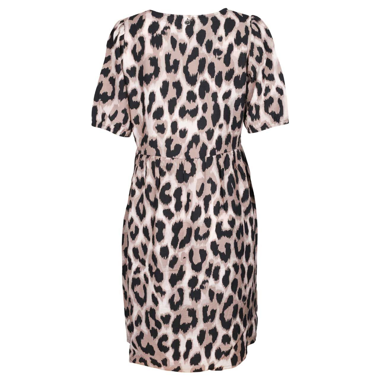 Damen Kurzarm Kleid Tunic Dress von Stret One in Beige mit Print, Rückansicht