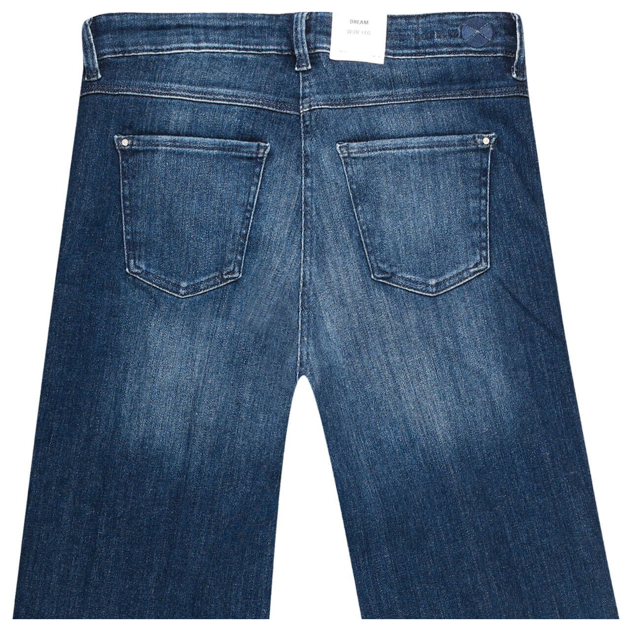 Stretch Damenjeans Dream Wide von MAC in Dunkelblau angewaschen, detaillierte Rückansicht